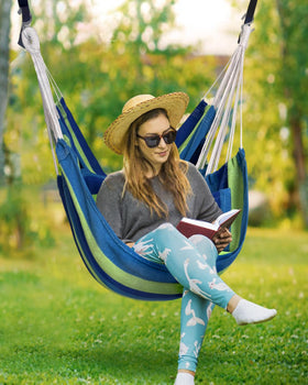 Halalona hammock chair cushions included enhance comfort during sways
