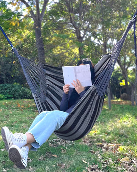 Halalona hammock chair cushions add plush support for reading or coffee breaks