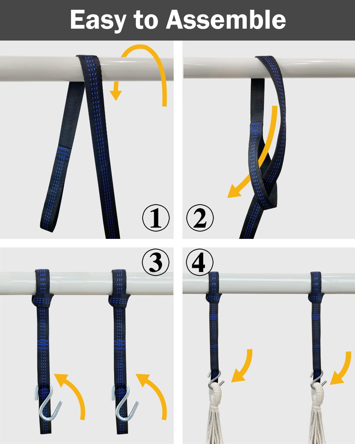 Halalona hammock chair easy assembly for quick setup.
