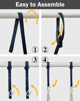 Halalona hammock chair easy assembly for quick setup.