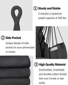 Halalona hammock chair indoor outdoor use adapts to any space.