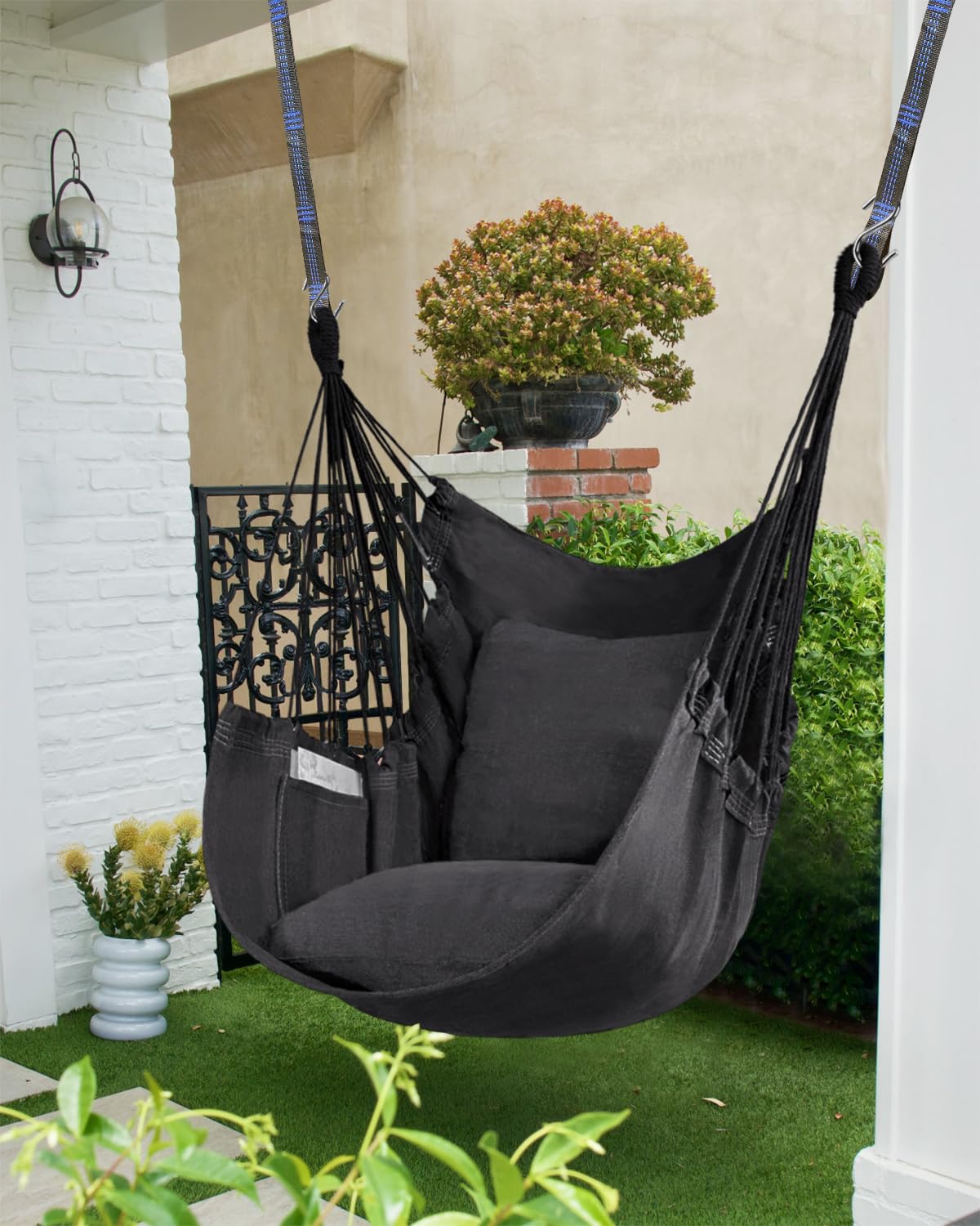 Halalona hammock chair neutral decor blends with any style.