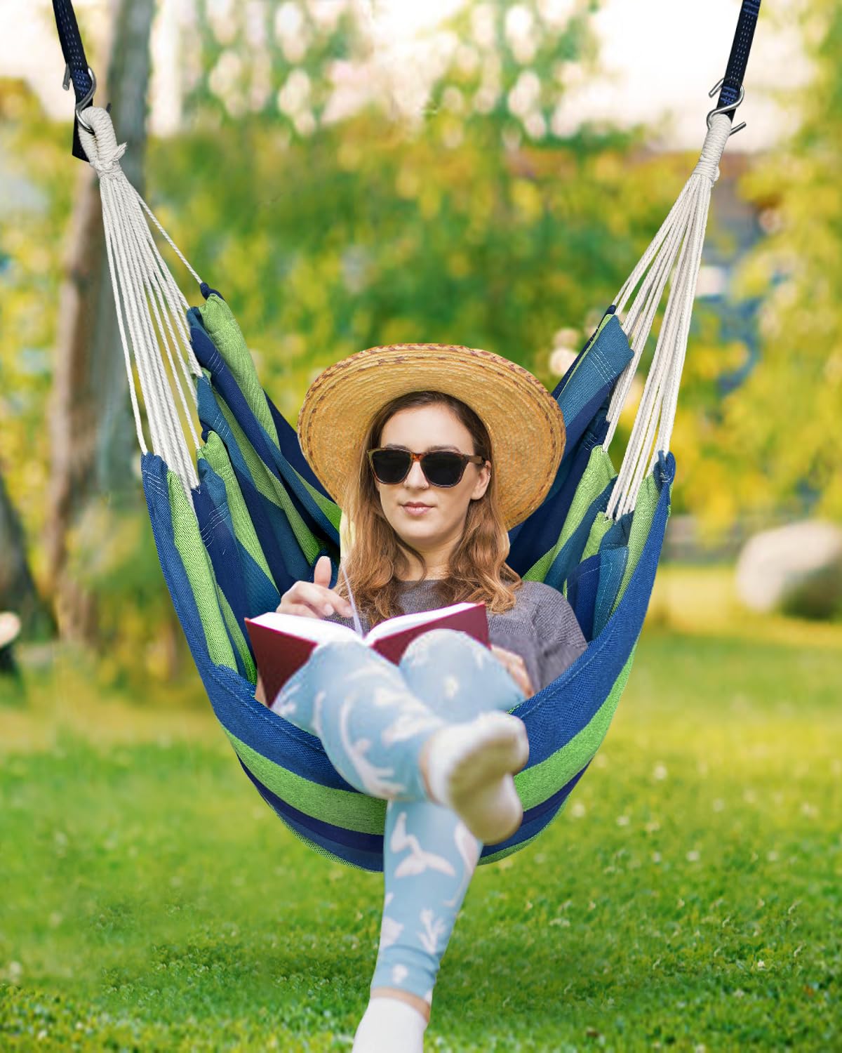 Halalona hammock chair soft cotton fabric provides comfortable seating