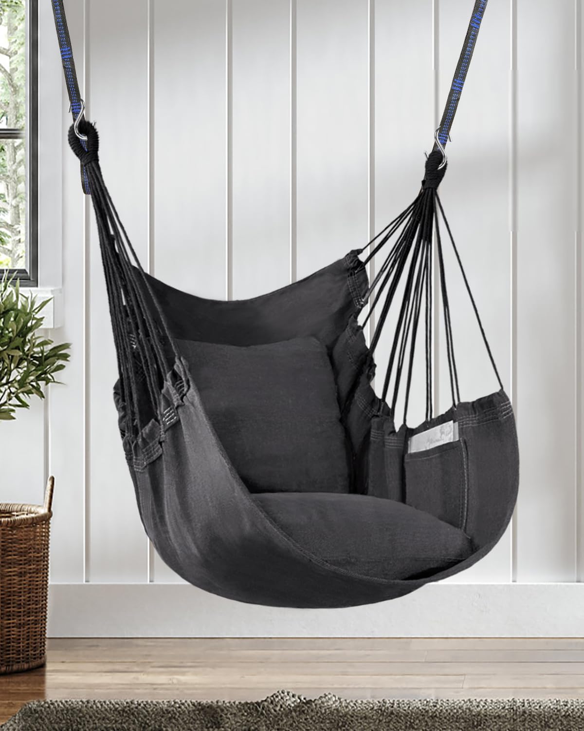 Halalona hammock chair strong rope suspension for secure outdoor lounging.