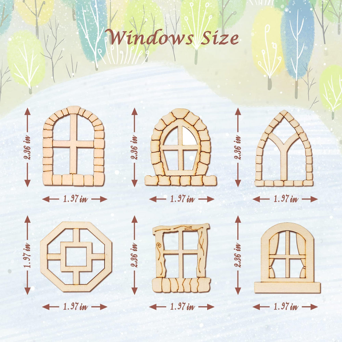 Halandar unpainted wooden miniature doors ready for painting