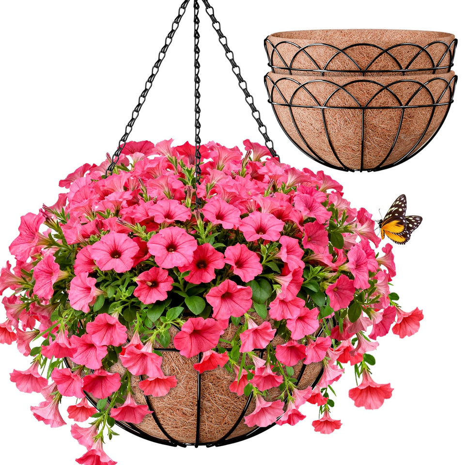Halatool 2-pack 14-inch hanging baskets ready for indoor or outdoor plants