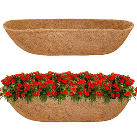 Halatool 36-inch coconut liner two-pack ready for railing planters, durable and spacious.