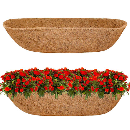 Halatool 36-inch coconut liner two-pack ready for railing planters, durable and spacious.