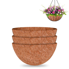 Halatool 3 Pack Round Coconut Liner for 10-inch baskets with breathable moisture balance