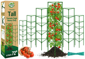 Halatool 72-inch tomato cage with triangular frame supports tall tomato plants