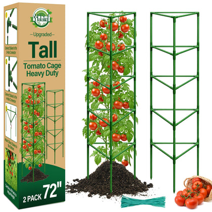Halatool 72-inch tomato cage with triangular frame for sturdy plant support