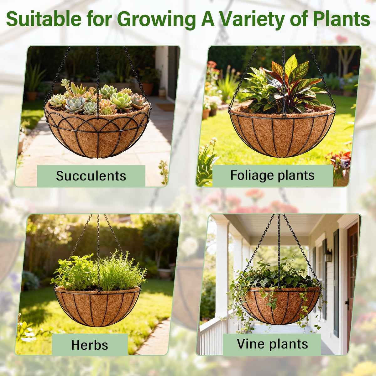 Halatool basket liner in use with plants highlights easy setup and protection.