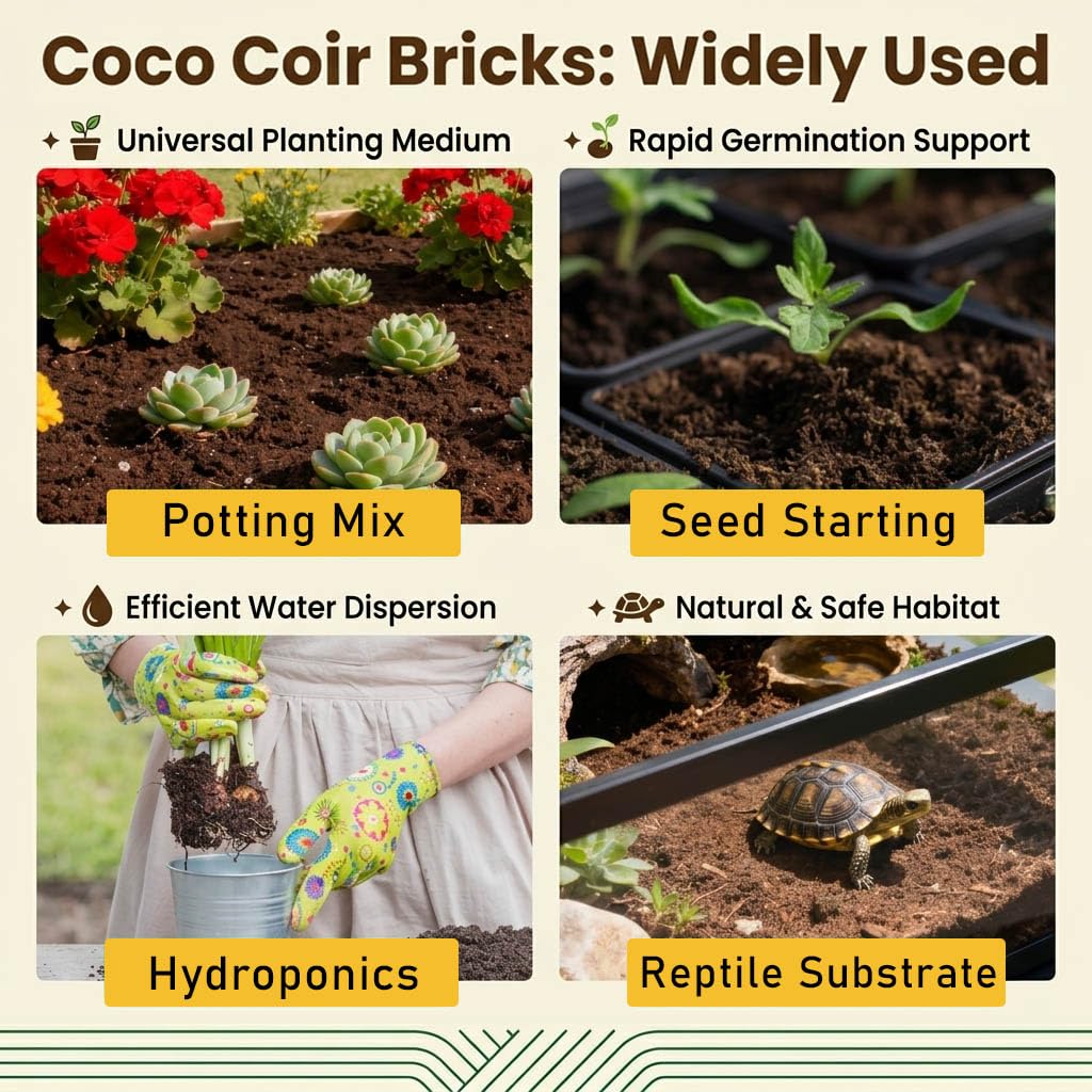 Halatool coco coir brick mix with other substrates for seedling beds