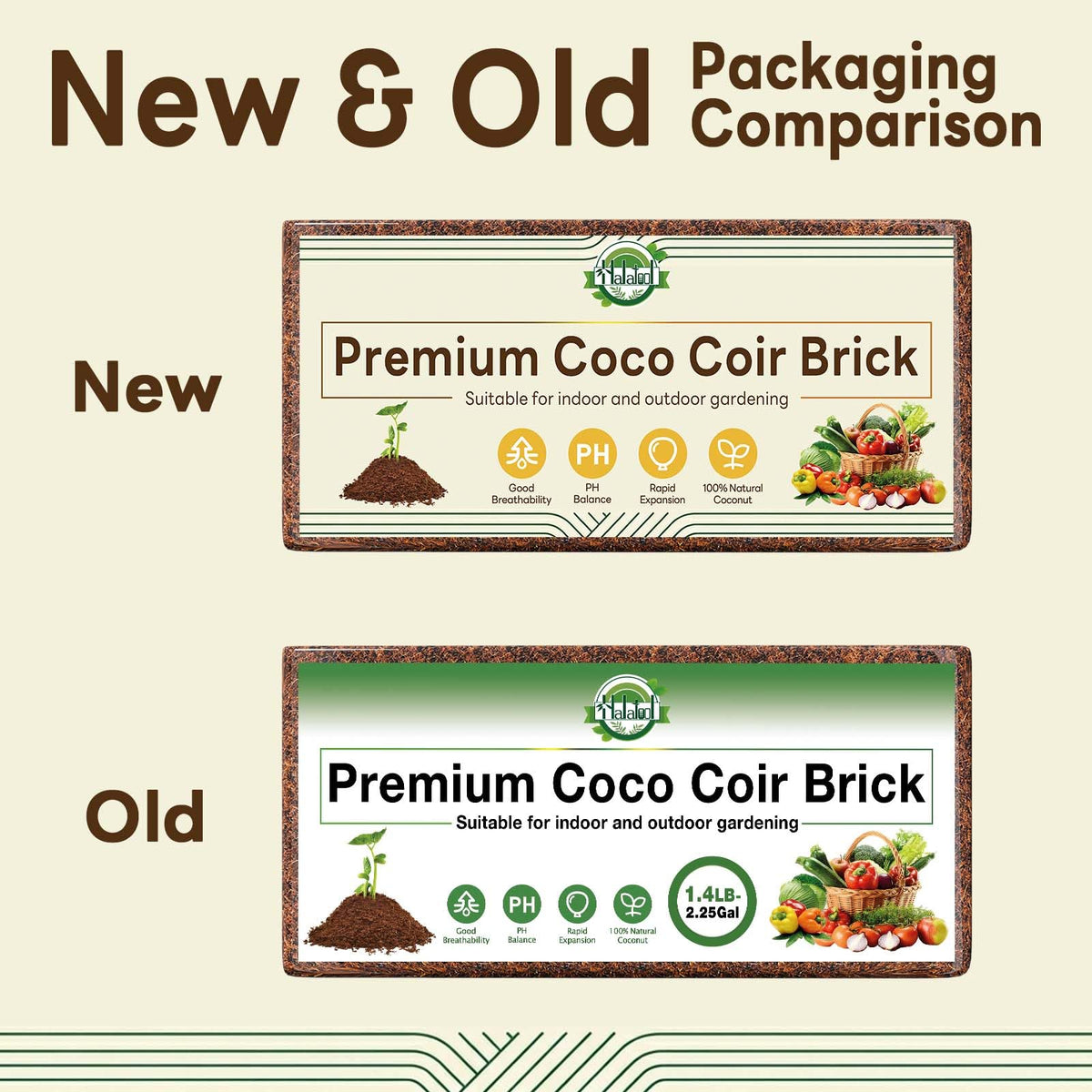 Halatool coco coir brick ideal for vertical gardens and grow bags