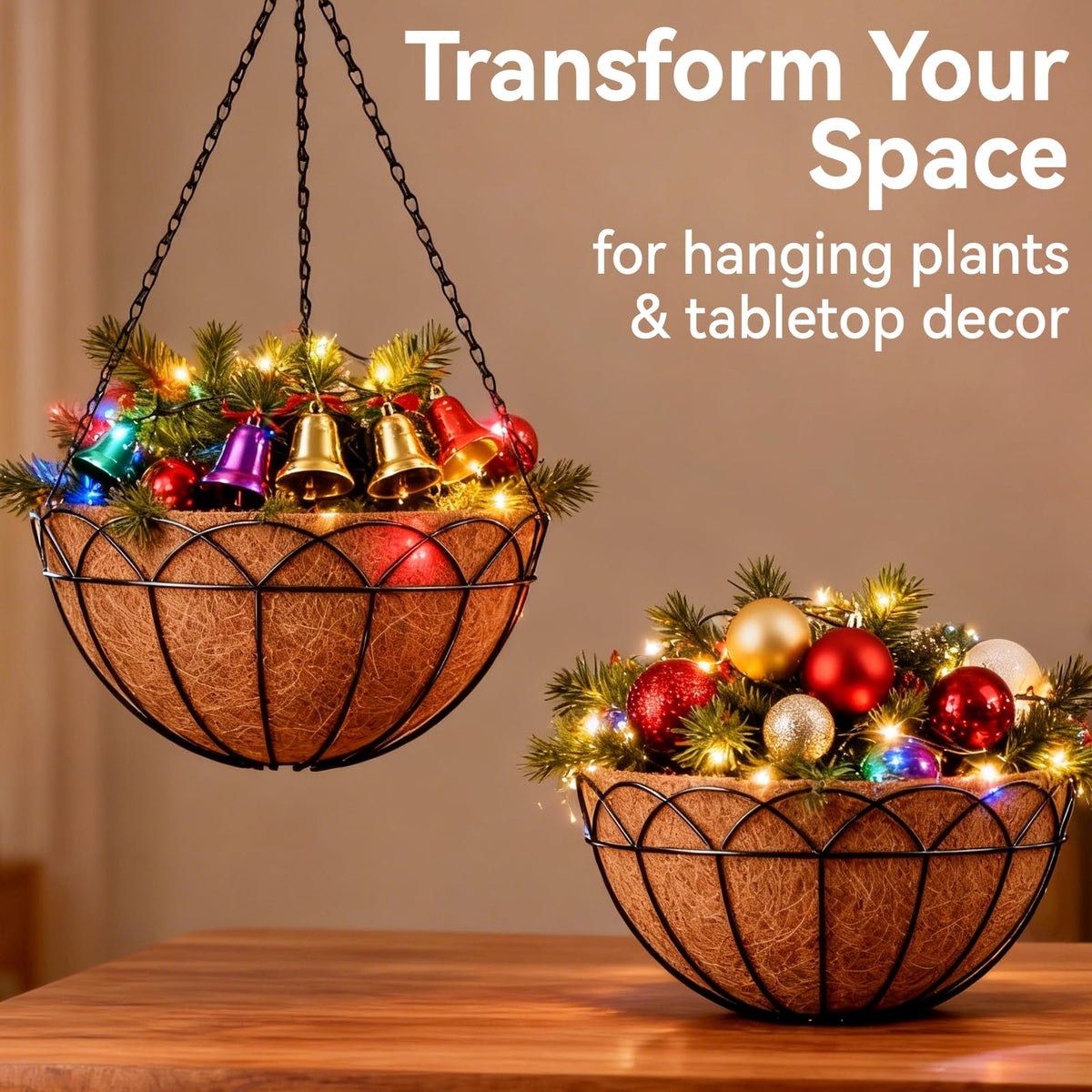 Creative decor ideas using Halatool baskets for pinecones and displays