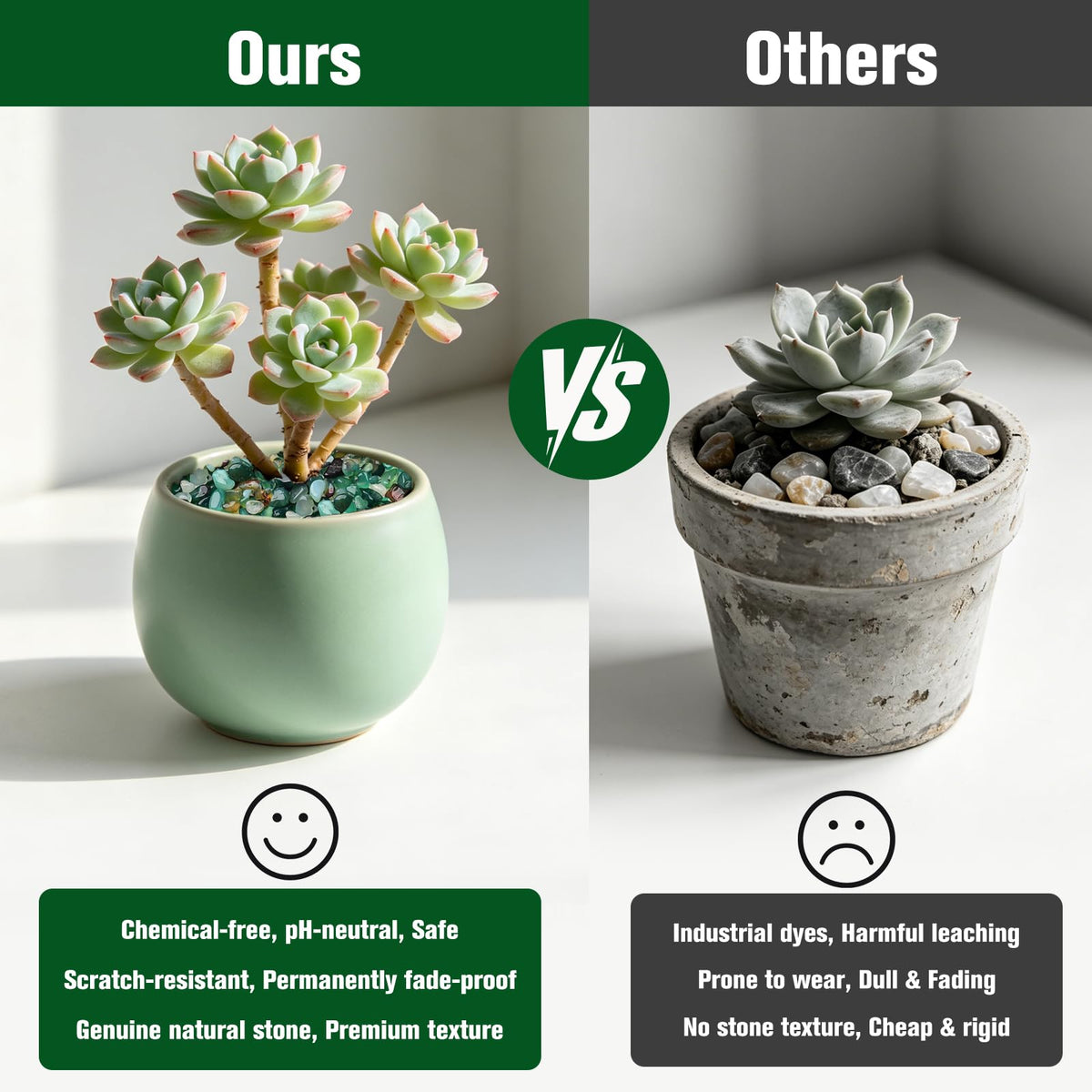Halatool decorative stones for DIY vases and bottle garden projects.