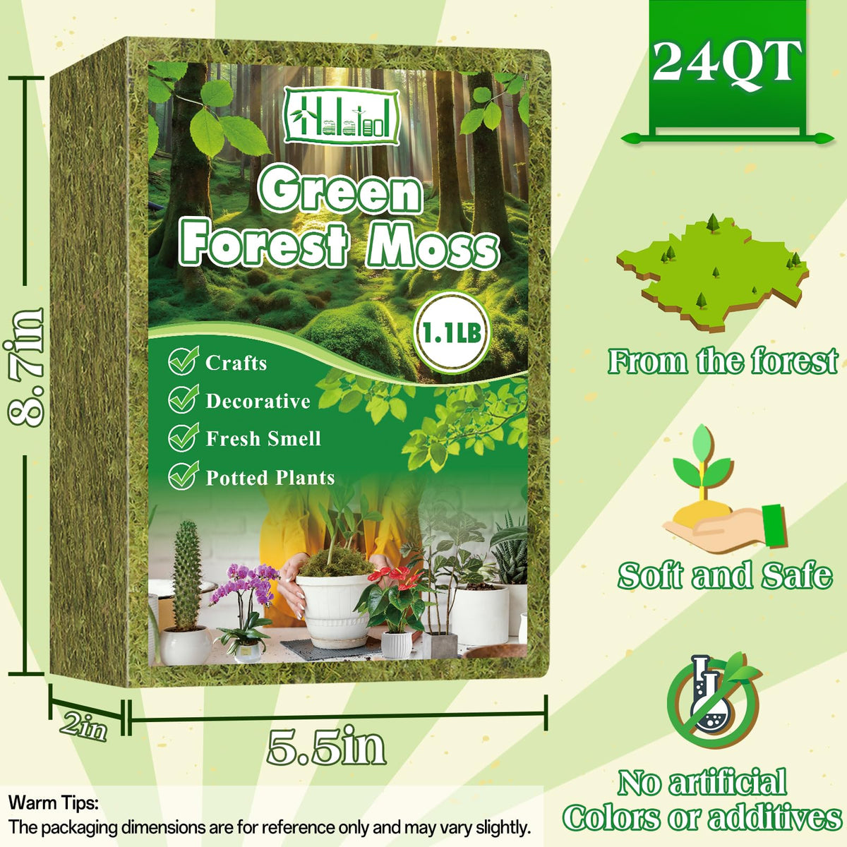 Halatool moisture-retention moss demonstrates balanced humidity for pots.