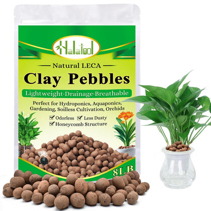 Halatool LECA 8lb bag with 4-16mm pebbles for better plant drainage.