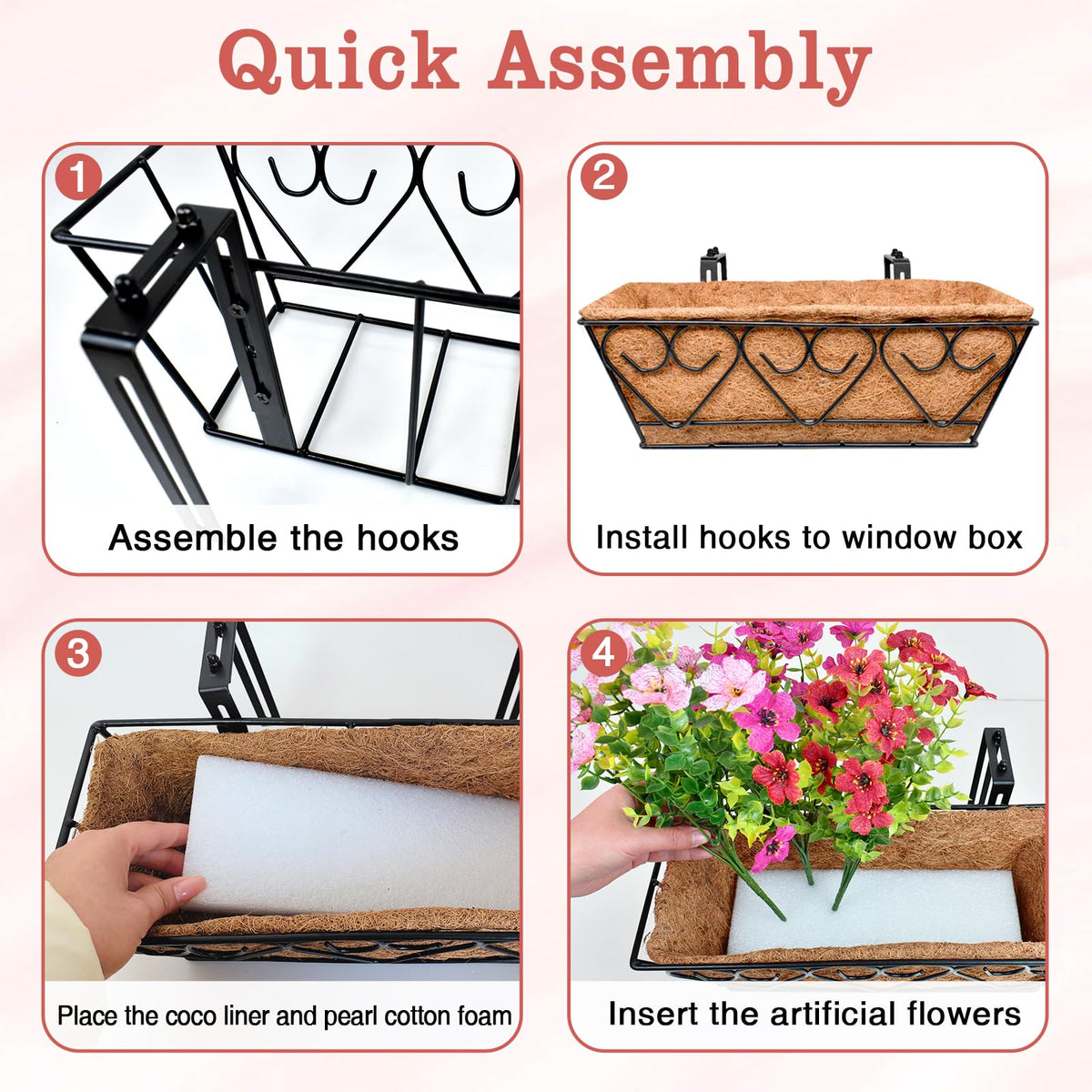 Halatool metal window box planter with rust resistant finish
