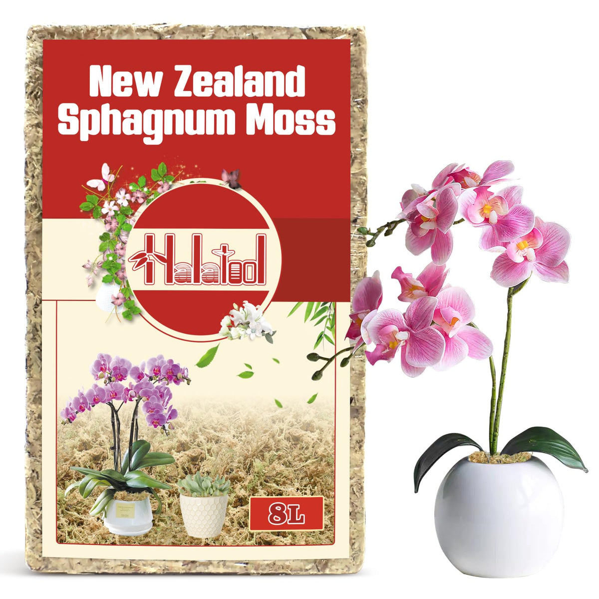 Halatool New Zealand Sphagnum Moss 100g packaging for premium substrates