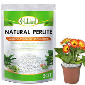 Halatool perlite 2qt bag closeup showing uniform pellets for soil