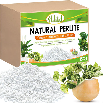 Halatool Perlite bag shows uniform particles improving drainage and soil aeration