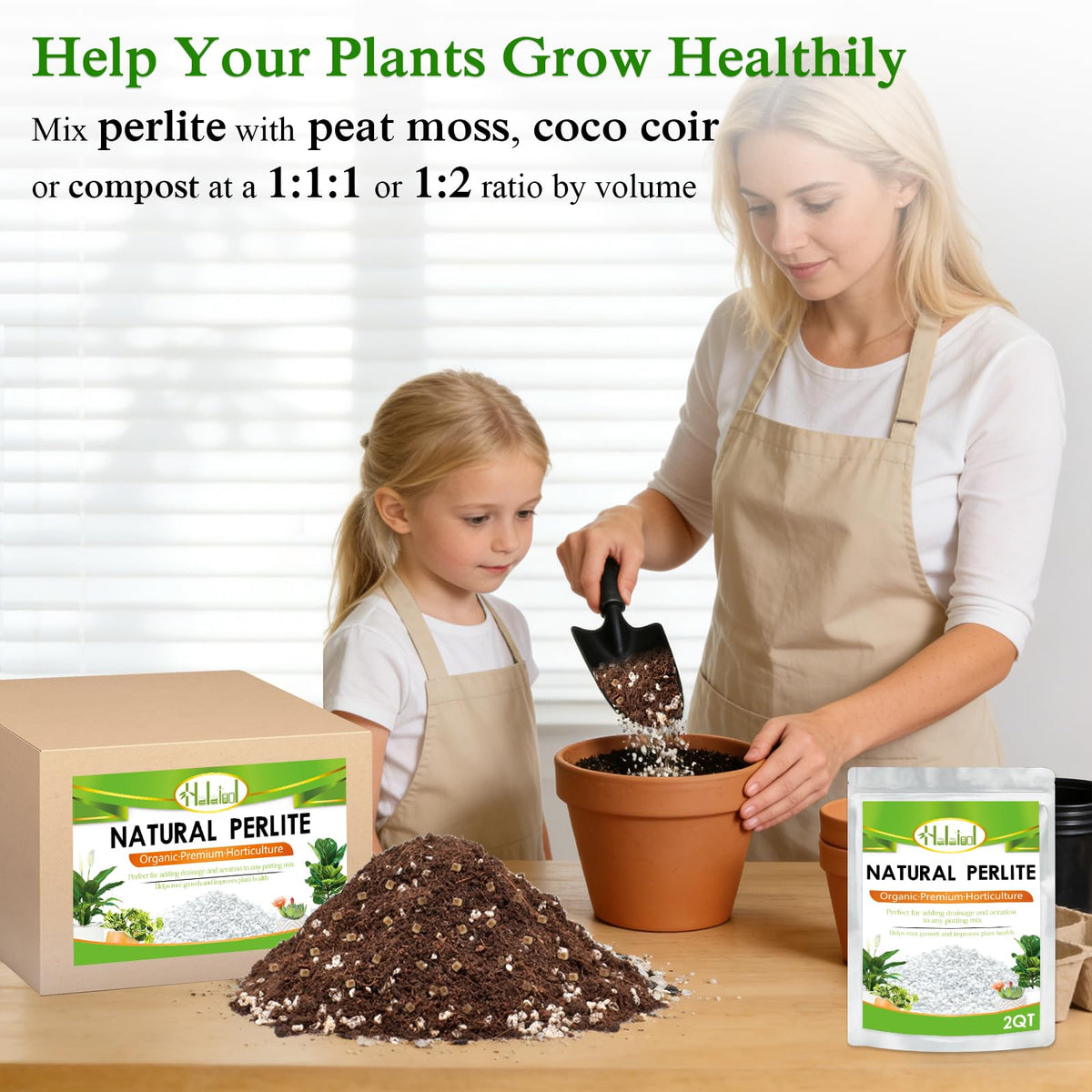 Halatool Perlite used at pot bottom helps prevent root rot