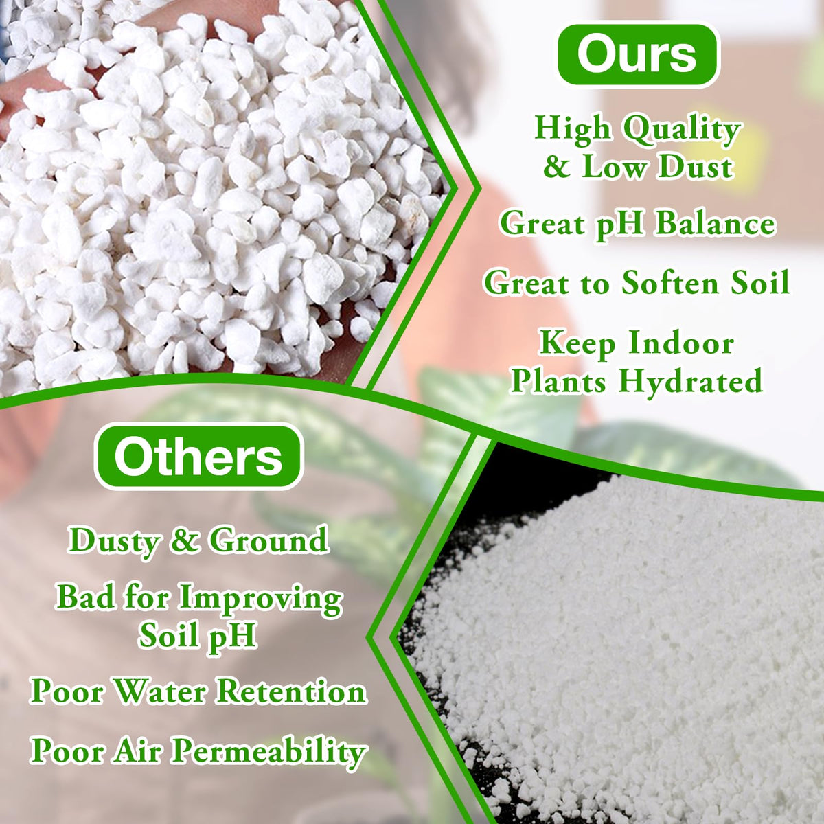 Halatool Perlite promotes root growth by keeping soil airy