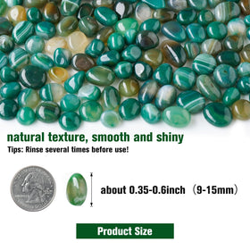 Halatool polished green agate stones close-up showing natural texture