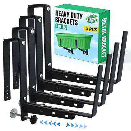 Halatool railing brackets main view show sturdy support for outdoor planters.