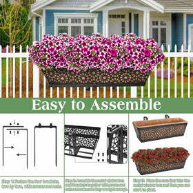 Halatool railing planter on fence adds rustic outdoor charm