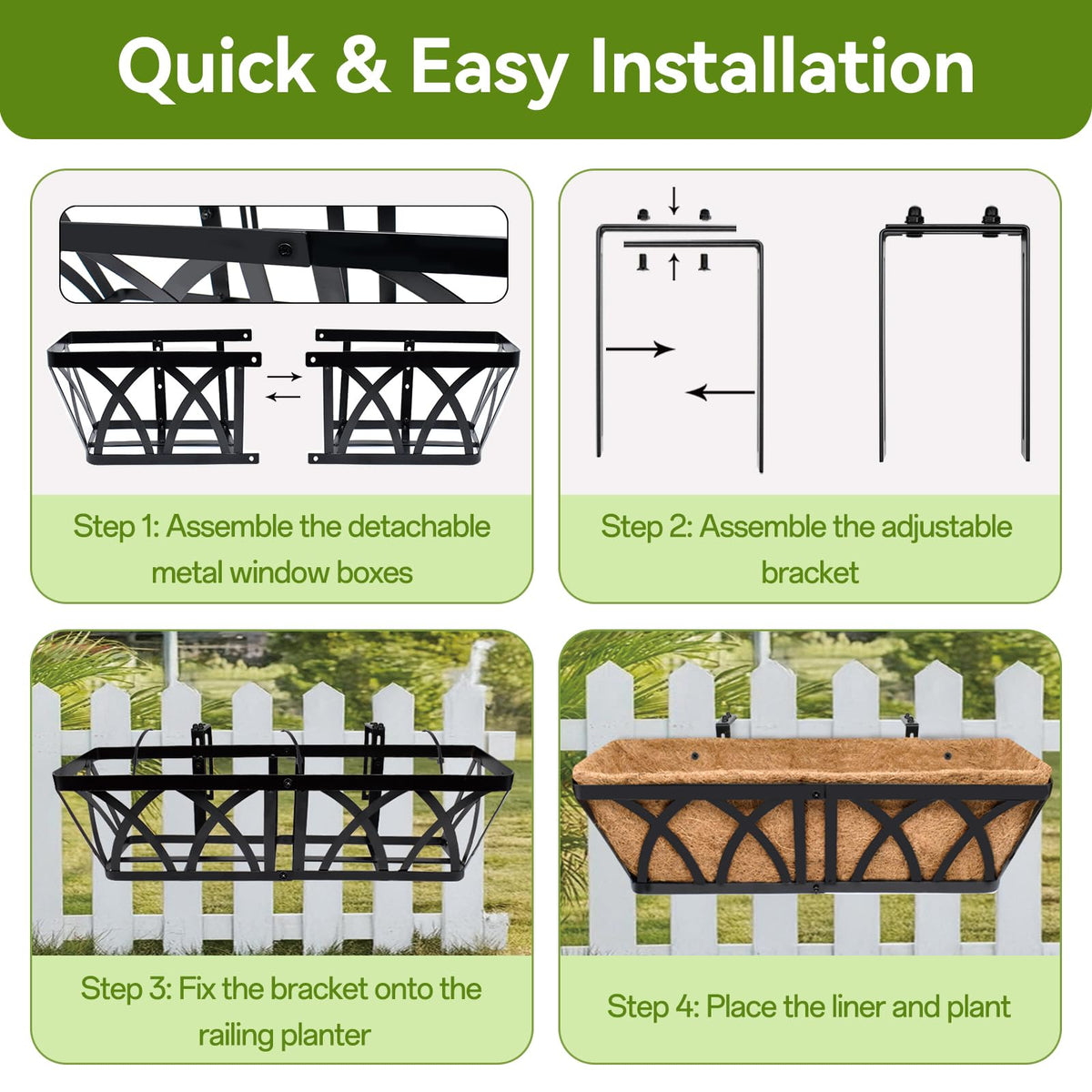 Halatool railings on deck showcase easy-to-mount planters