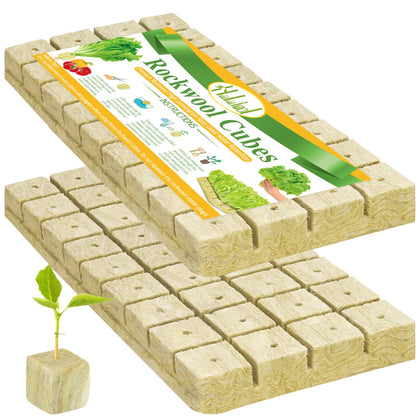 Halatool rockwool cubes 1.2 inch ready for efficient germination and root growth.