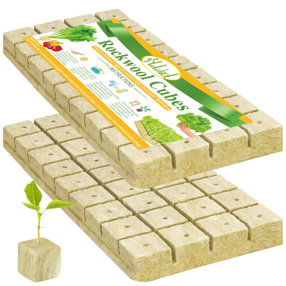 Halatool rockwool cubes 1.2 inch ready for efficient germination and root growth.