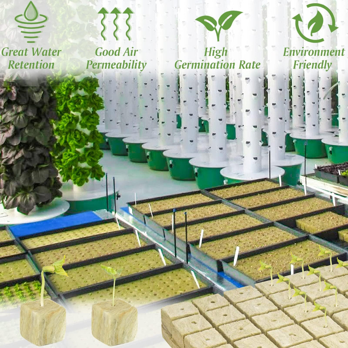 Halatool clone cube supports propagation from cuttings with moisture retention.