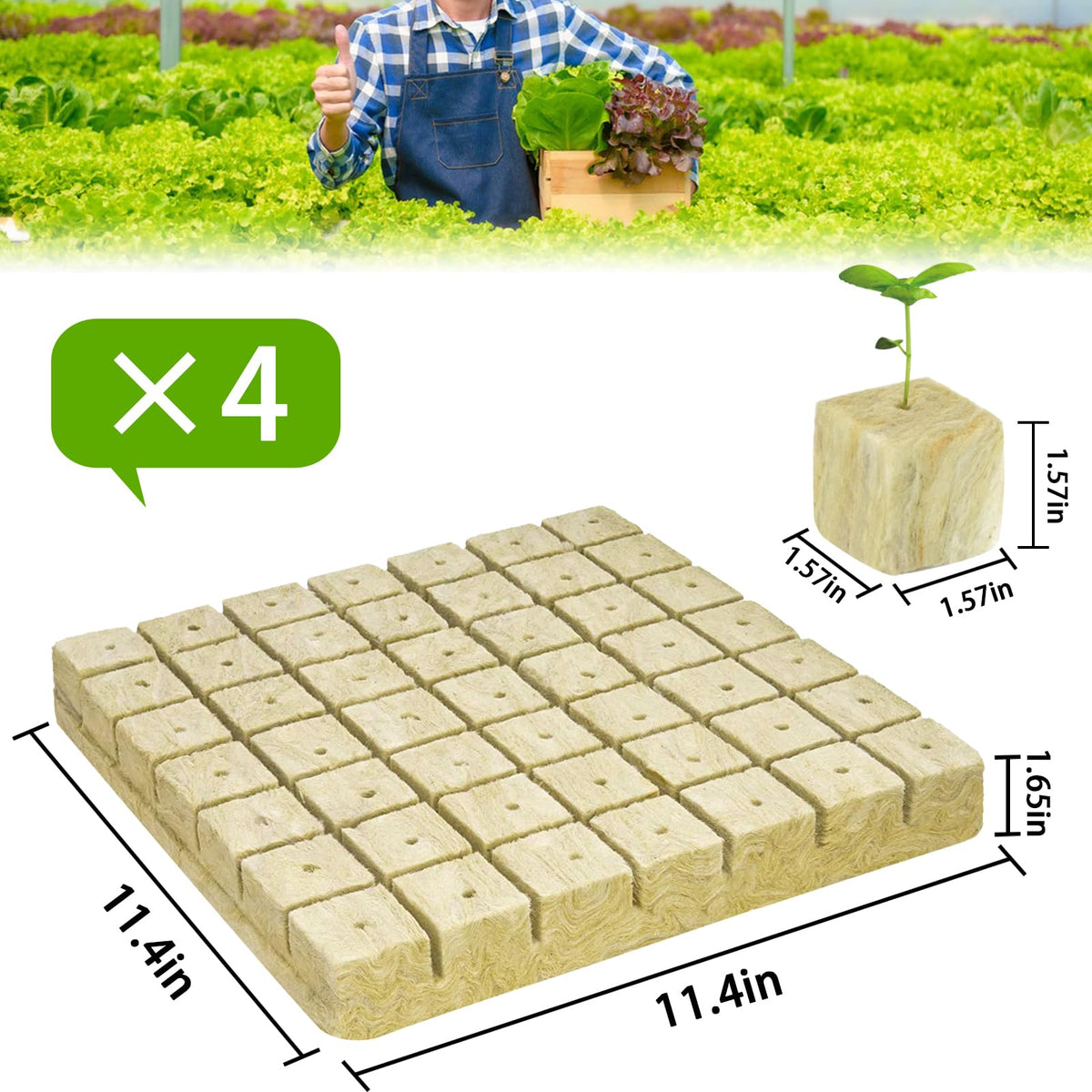 Halatool rockwool cubes closeup texture highlighting uniform surface