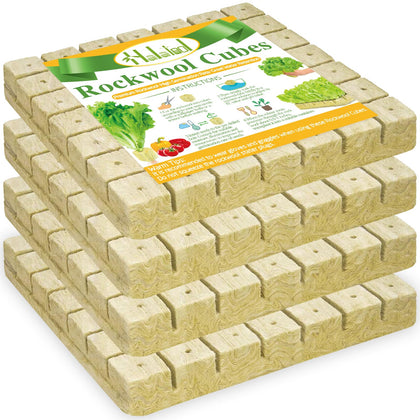 Halatool rockwool cubes starter plugs showing even texture for reliable seed germination