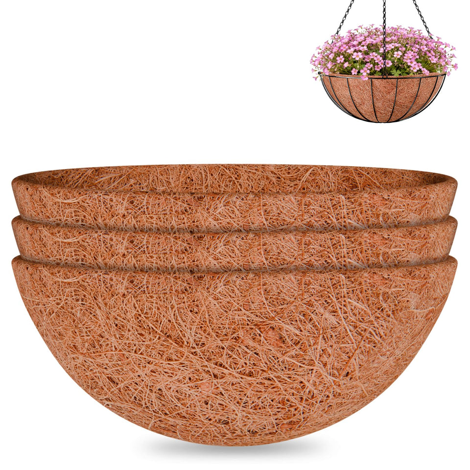 Halatool round coco liner 20in promotes healthy root growth in planters.