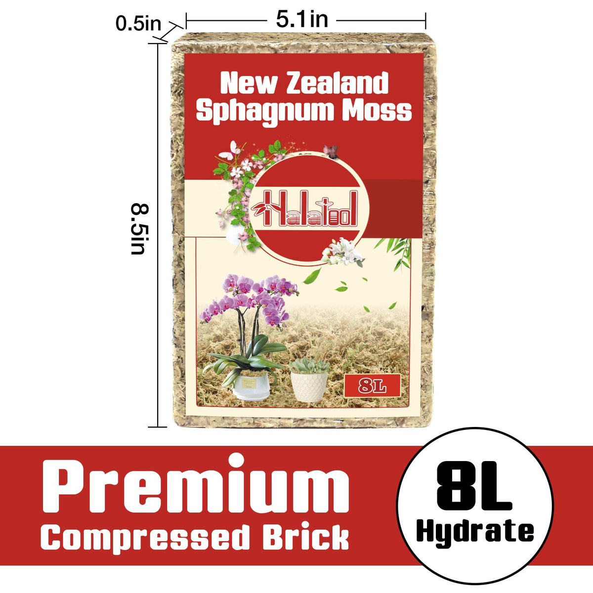Halatool sphagnum moss when hydrated expands to 8L for versatile planting
