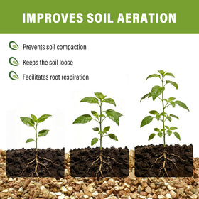 Halatool vermiculite mixed with soil for improved aeration.