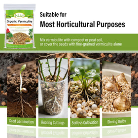 Halatool vermiculite supports seed germination in growing media.