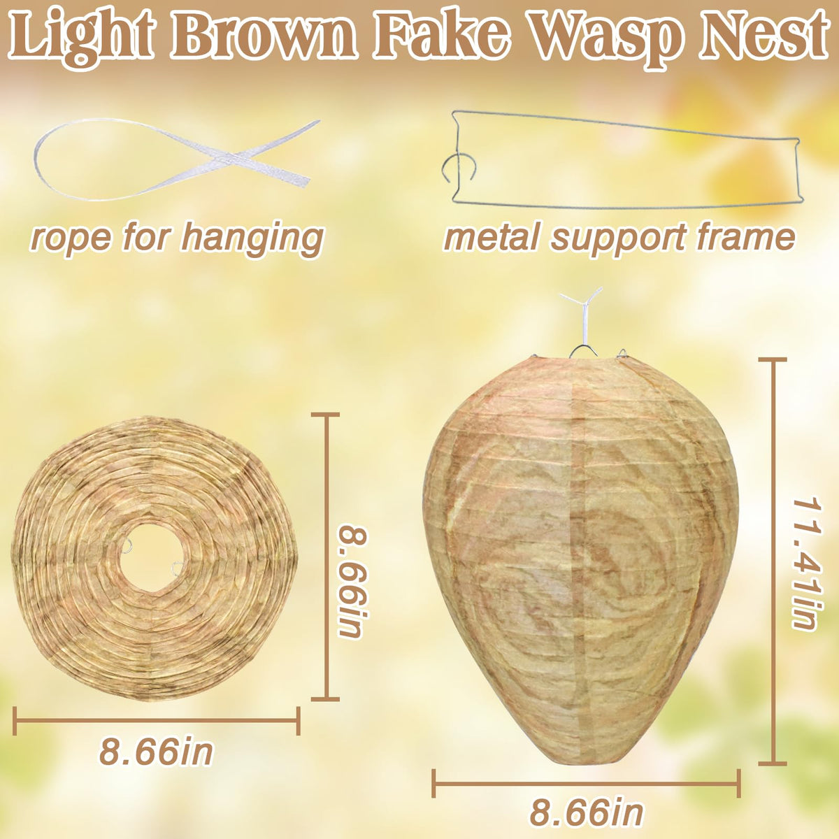 Halatool wasp nest 6-pack height 29 cm, ideal porch or patio display.