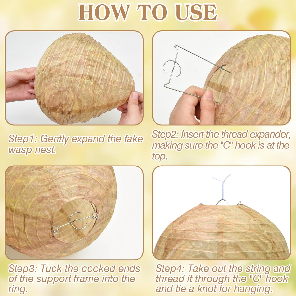 Halatool wasp nest folded 8.66-inch square, easy to store.
