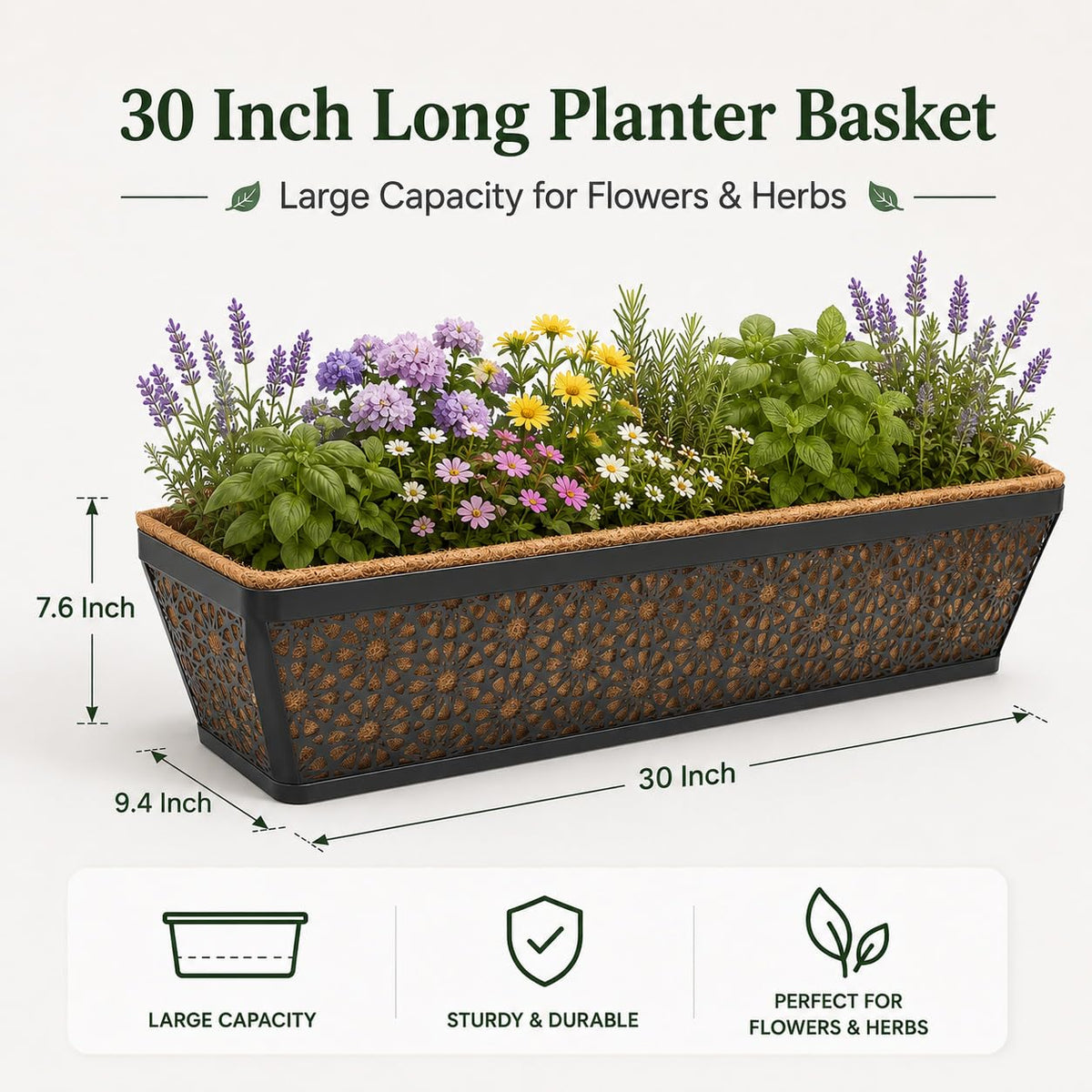 Halatool window box 30-inch setup showing versatile placement on windowsills and benches