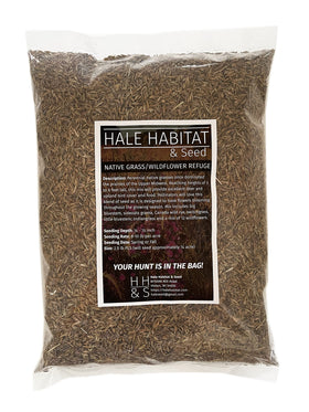 Hale Habitat & Seed refuge seed bag front shows habitat-ready mix for wildlife.