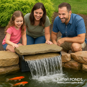 Half Off Ponds aerated cascade creates a dramatic, soothing waterfall sound.