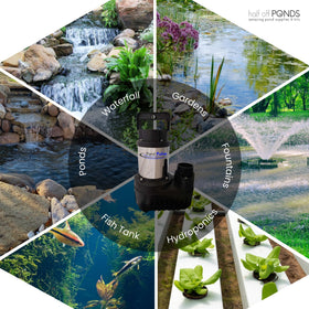 HALF OFF PONDS Pond Pulse pump thermal overload sensor protects operation during extended use.