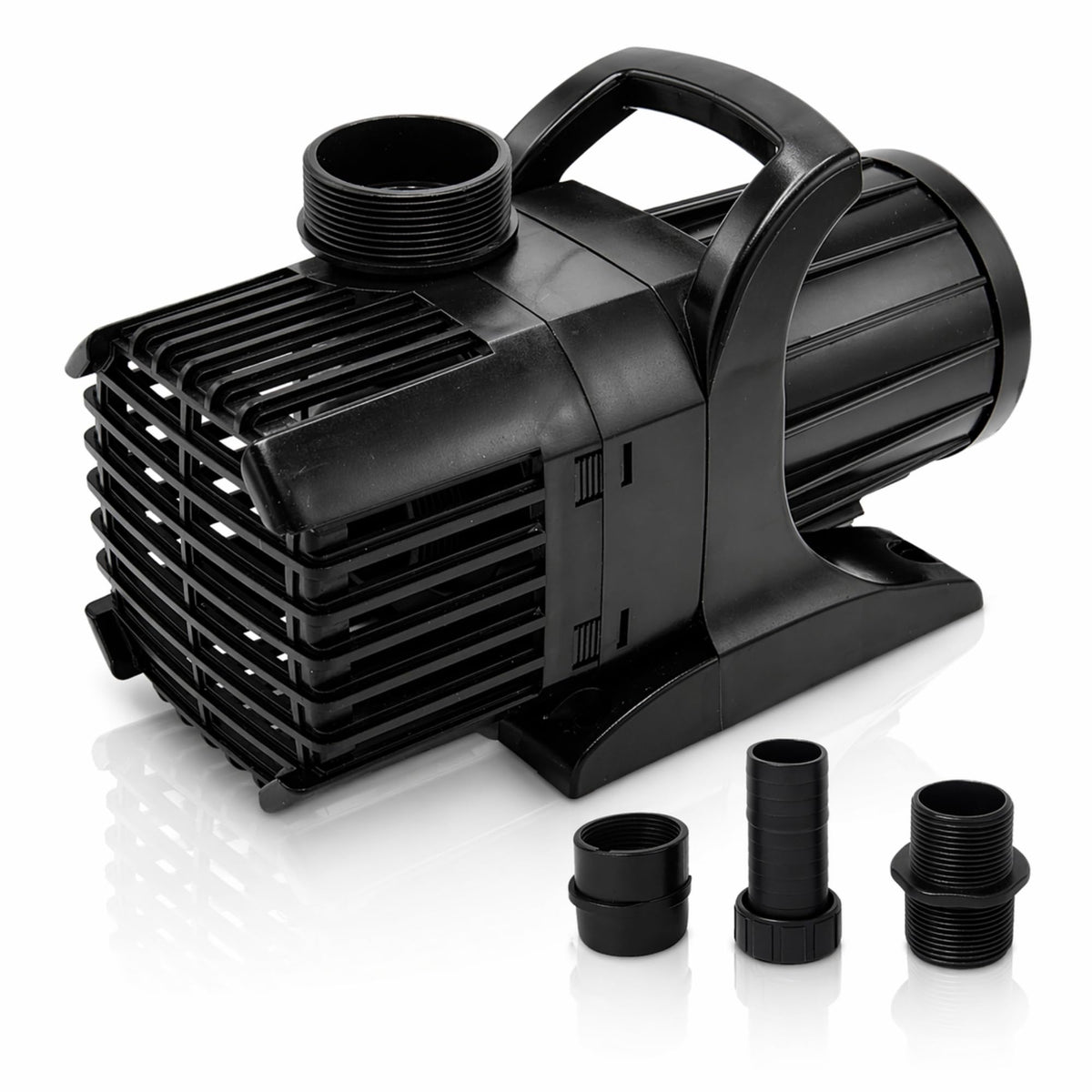 HALF OFF PONDS submersible pump front view shows 3,000 GPH for koi ponds