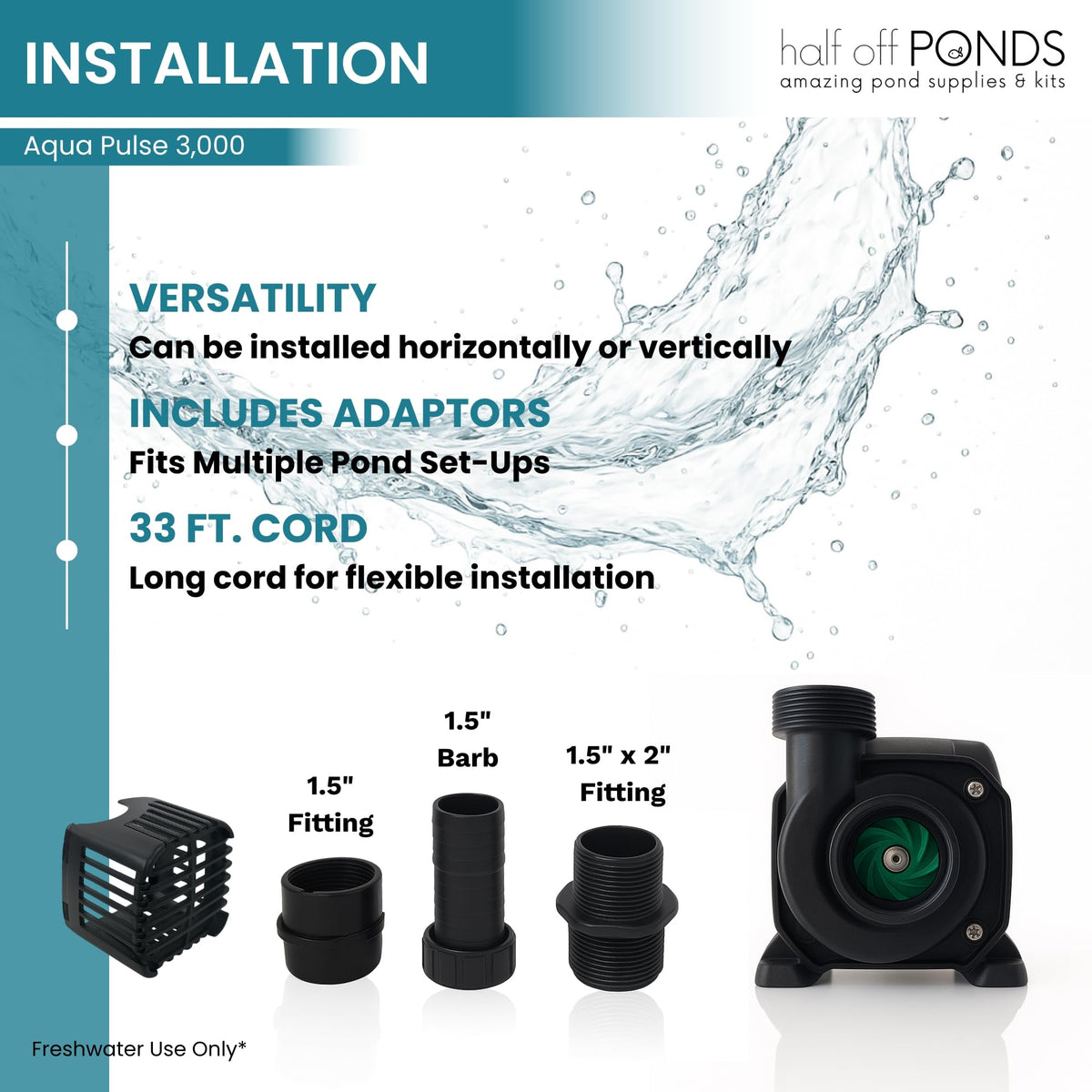 HALF OFF PONDS hybrid motor delivers quiet energy-efficient operation