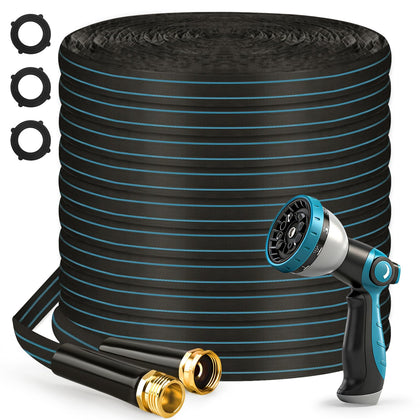 Halfjuly Garden Hose 25ft flat design for quick yard watering